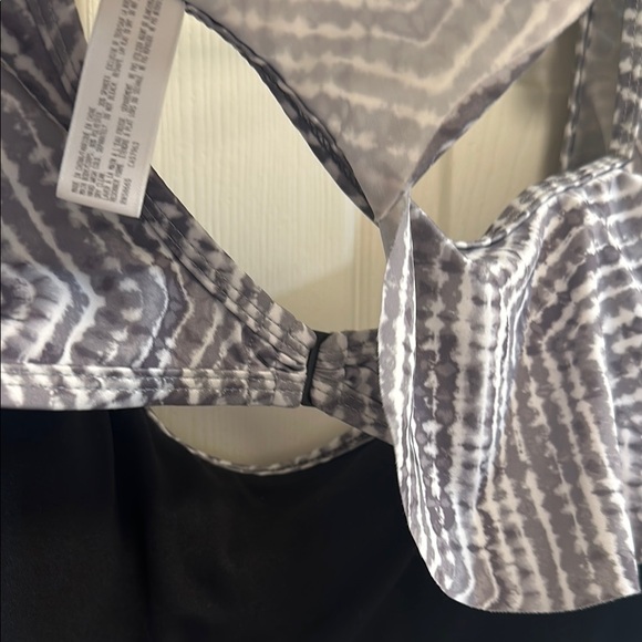 Gray Patterned Women's Swim Top - Picture 4 of 5